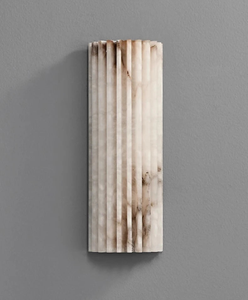 Modern 45cm Natural Marble LED Wall Sconce Warm Glow