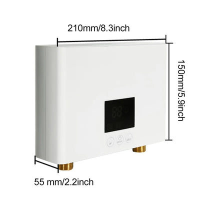 White Tankless Water Heater 5500W Quick Heating