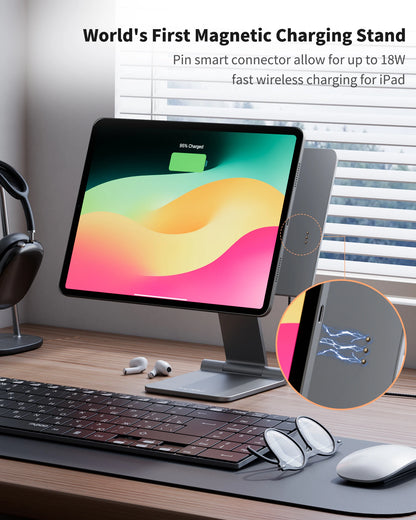 Foldable Magnetic Charging Stand for 12.9 Inch Tablet