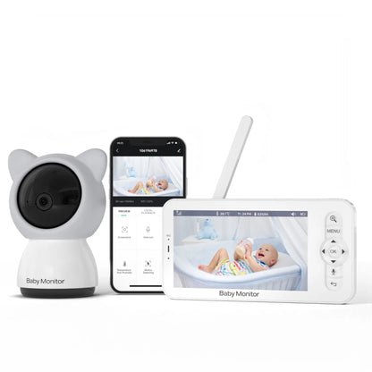 WiFi Baby Monitor 5-Inch LCD PTZ Camera App Control