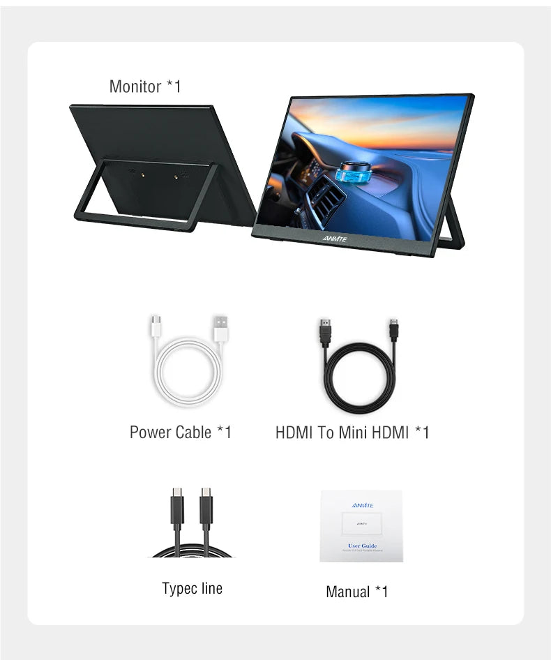 15.6" 1080P HDR Portable Touchscreen Monitor for Gaming