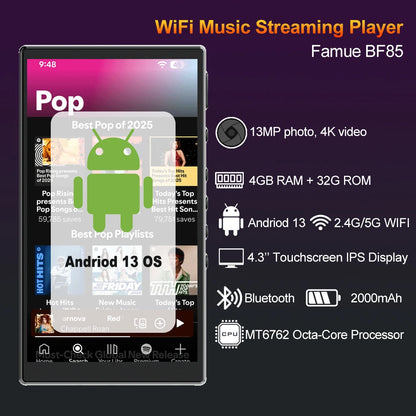 64GB Touch Screen MP4 Player with Camera