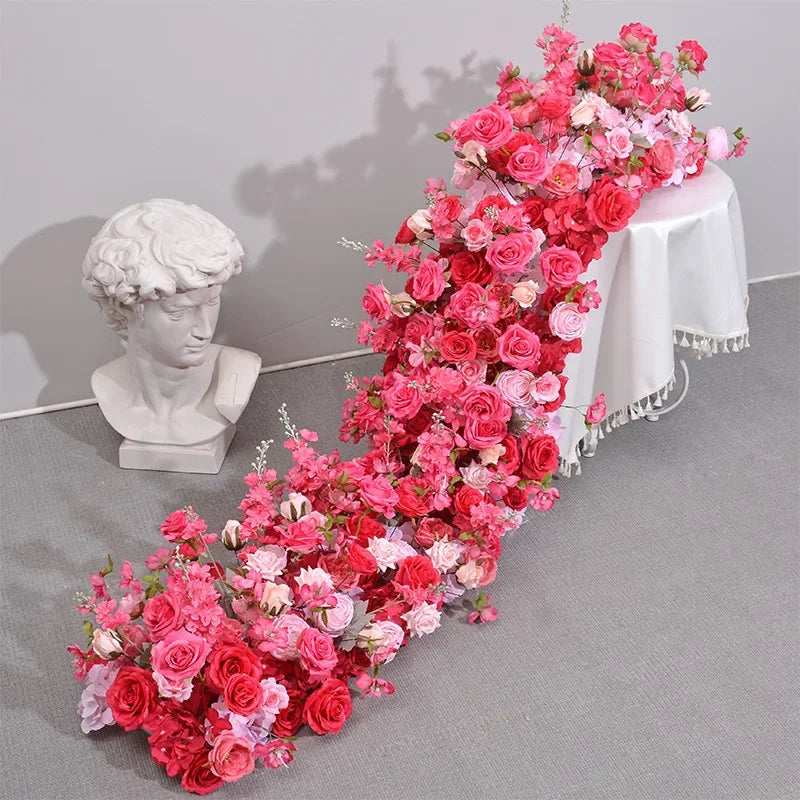 Romantic Faux Rose Garland for Party Backdrop
