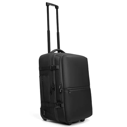 Wheeled Carry-On Business Backpack with Pump and Trolley Handle