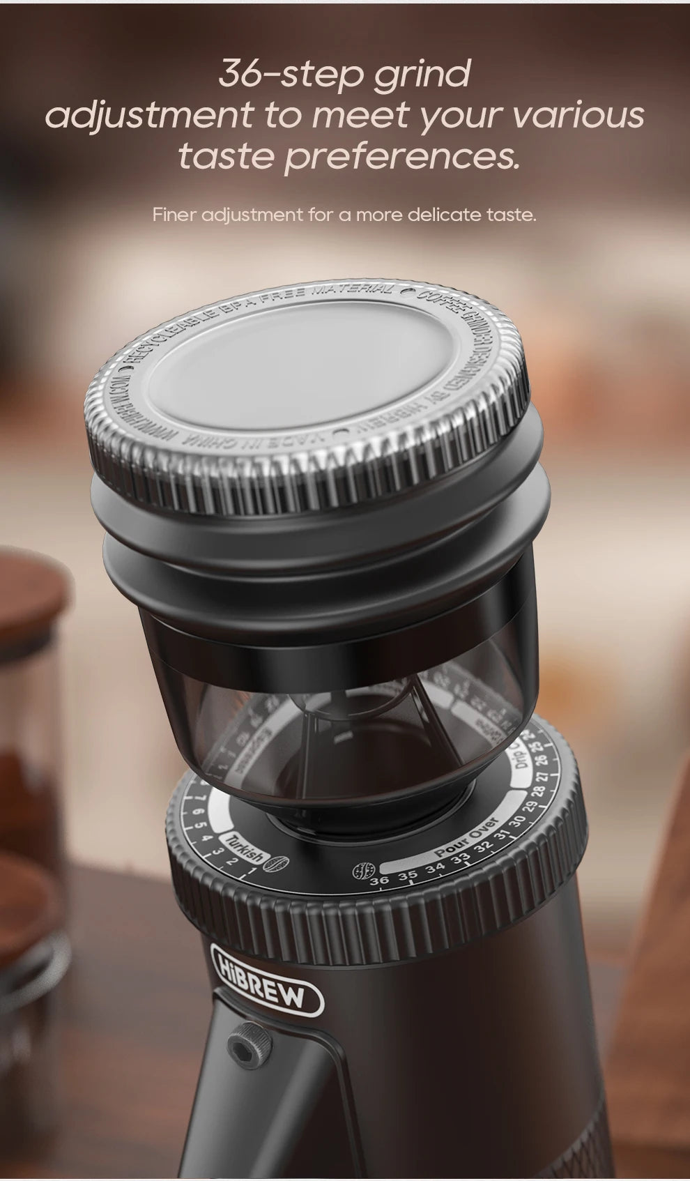 Compact Burr Coffee Grinder 48mm Portable Espresso Mill