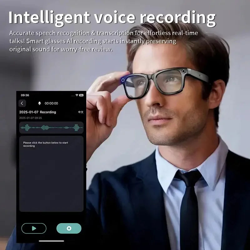 Smart Glasses Color Change Bluetooth Camera with AI Translation