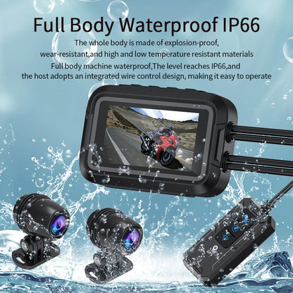Front and Rear Motorcycle DVR Recorder with WiFi