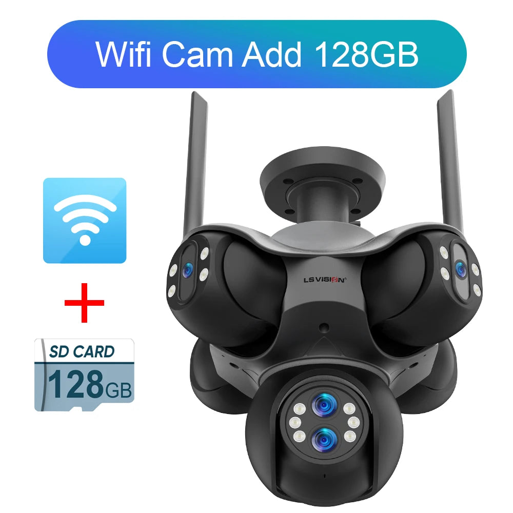 5 Screen Waterproof CCTV Camera Auto Tracking 128GB