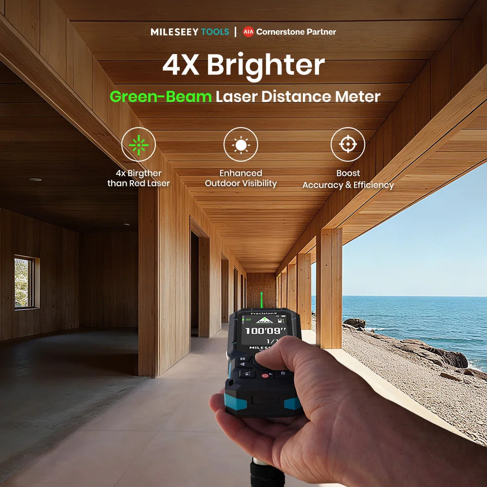 120m Laser Distance Meter with Bluetooth & Rechargeable Battery