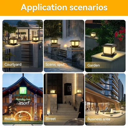 20cm Waterproof Solar LED Post Lights 2 Pack