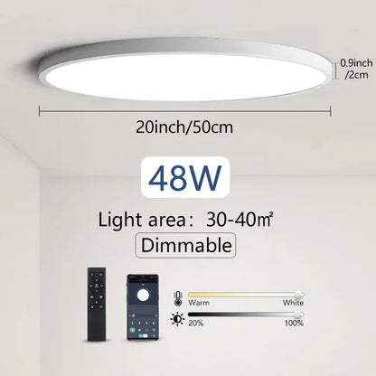White 50cm Smart Dimmable LED Ceiling Light Fixture