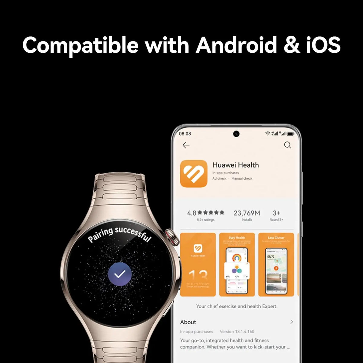 Silver Smartwatch e-SIM and Multi-Sensing Fitness Tracker