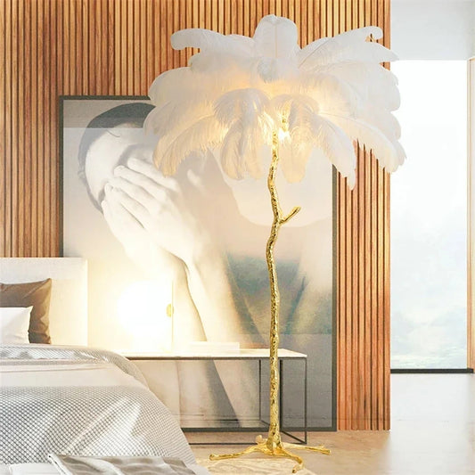 Decorative White Floor Lamp LED Standing Corner Light