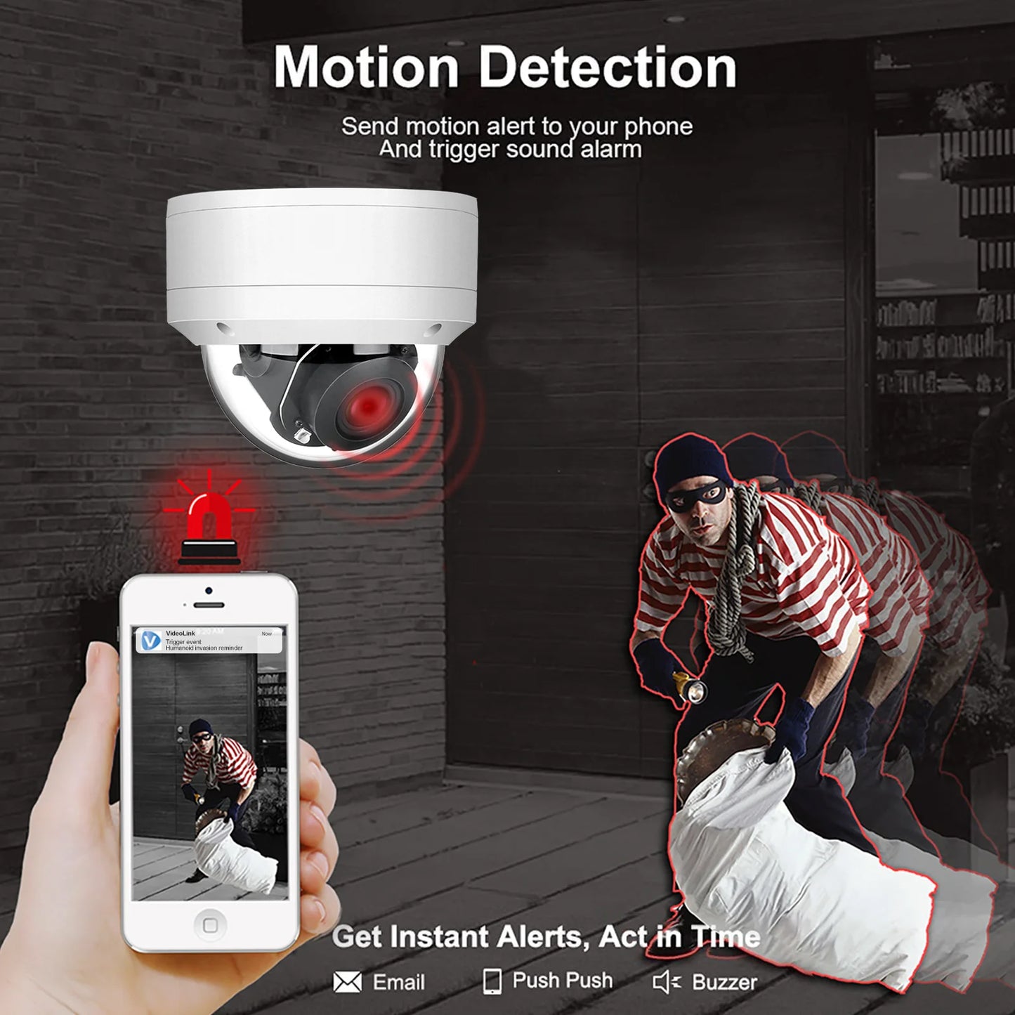 8MP 4K PoE PTZ Security Camera 5X Zoom