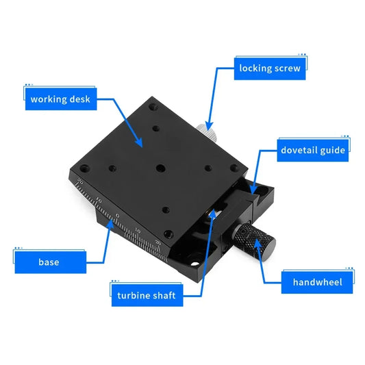 Precision XY Tilt Stage 60x60mm Optical Angle Adjustment Table