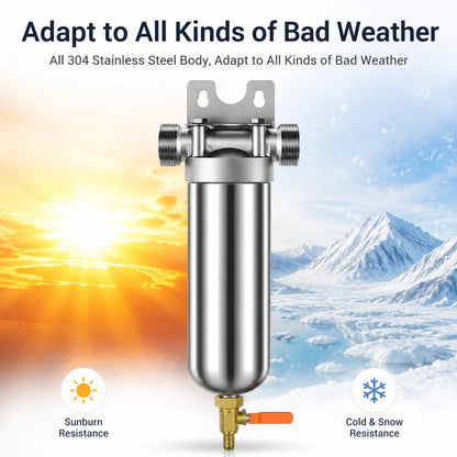 Whole House Water Filter 304 Stainless Steel Backwash System