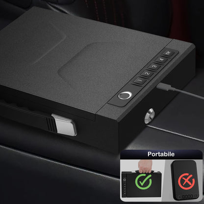 Portable Biometric Gun Safe Fingerprint Password Key Unlock