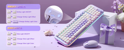 Wireless 99-Key Mechanical Keyboard RGB Hot-Swap Purple