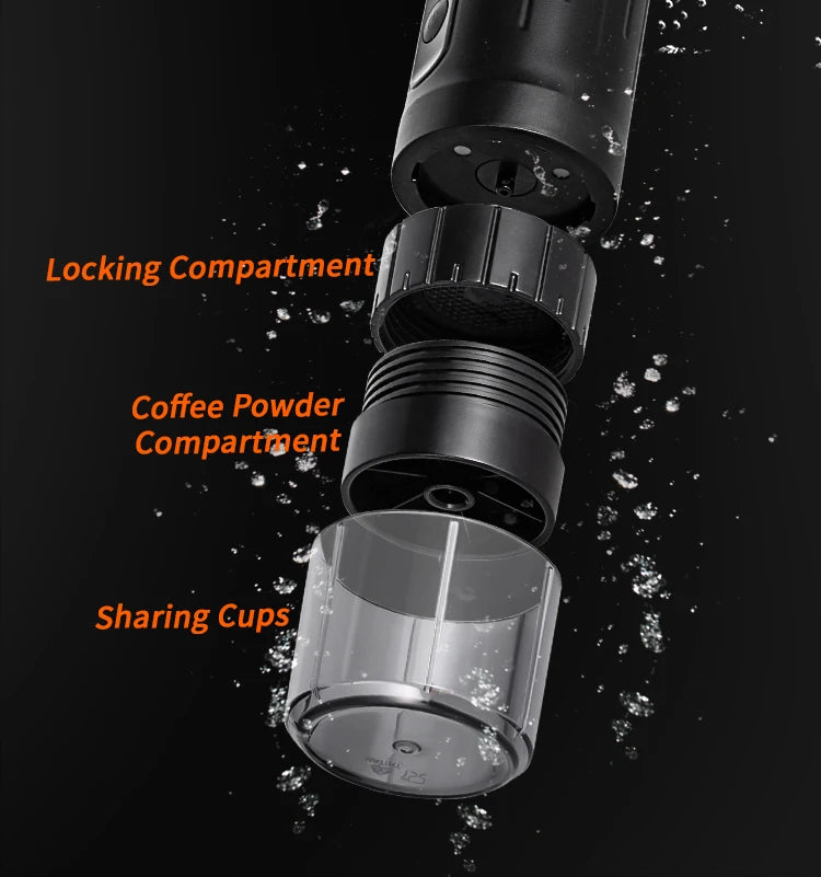 Wireless Travel Coffee Machine 3 Piece Espresso Kit