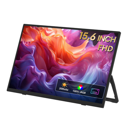 Ultra Thin 15.6" FHD Portable Display 300 Nits Back Stand