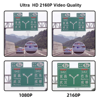 4K Dash Cam Dual Lens GPS WiFi 3 Inch 1080P Rear Camera