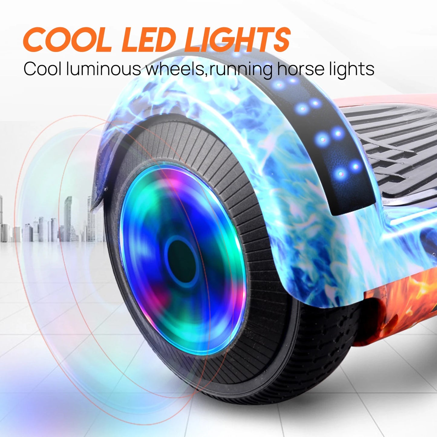 Self Balancing Hoverboard with Bluetooth Speaker LED Blue
