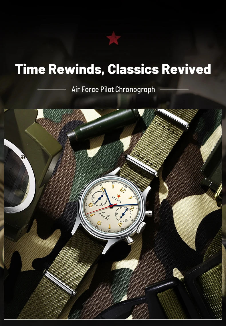 Retro Mechanical Aviation Watch 1963 Canvas Edition