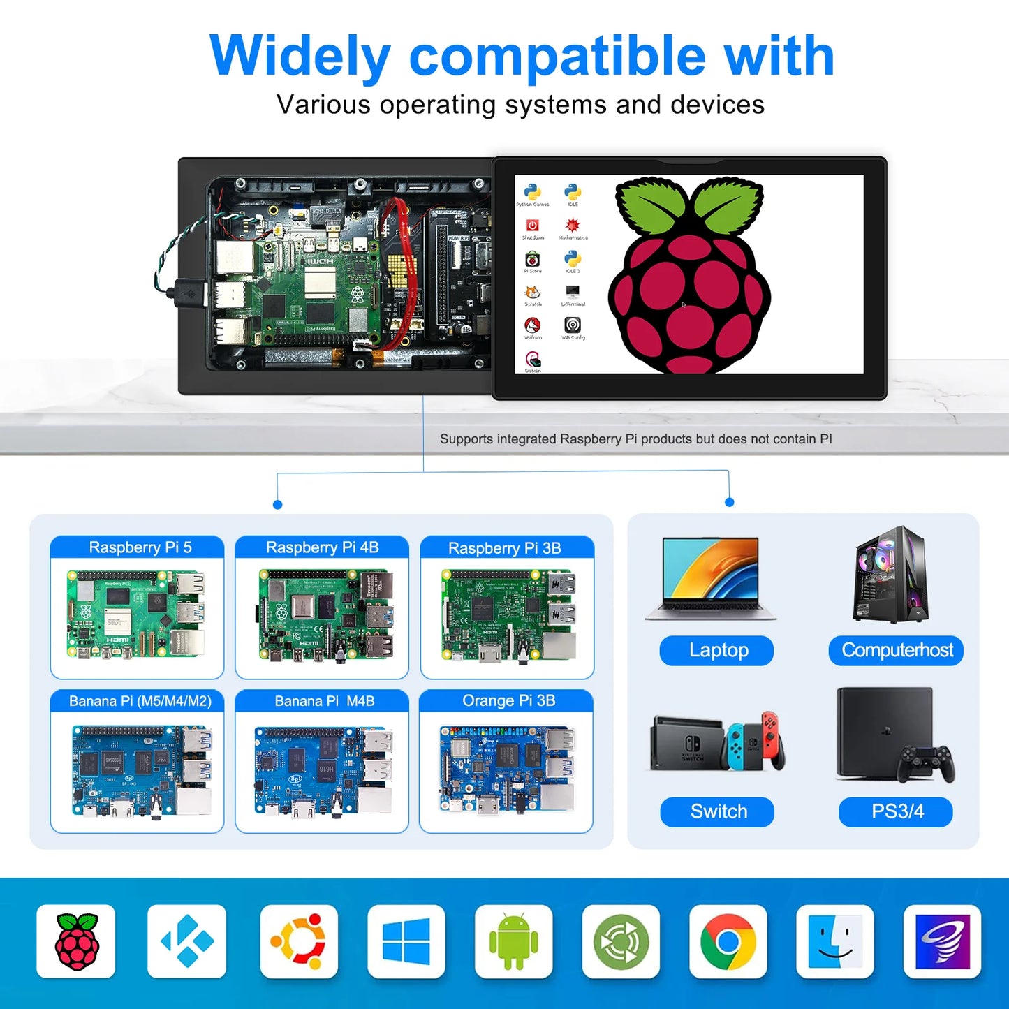 8 Inch HDMI Touchscreen Display with Built-In Speakers