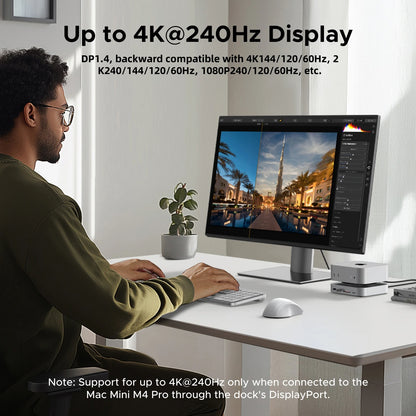 Mac Mini M4 Docking Station USB-C Hub 4K SSD Slot