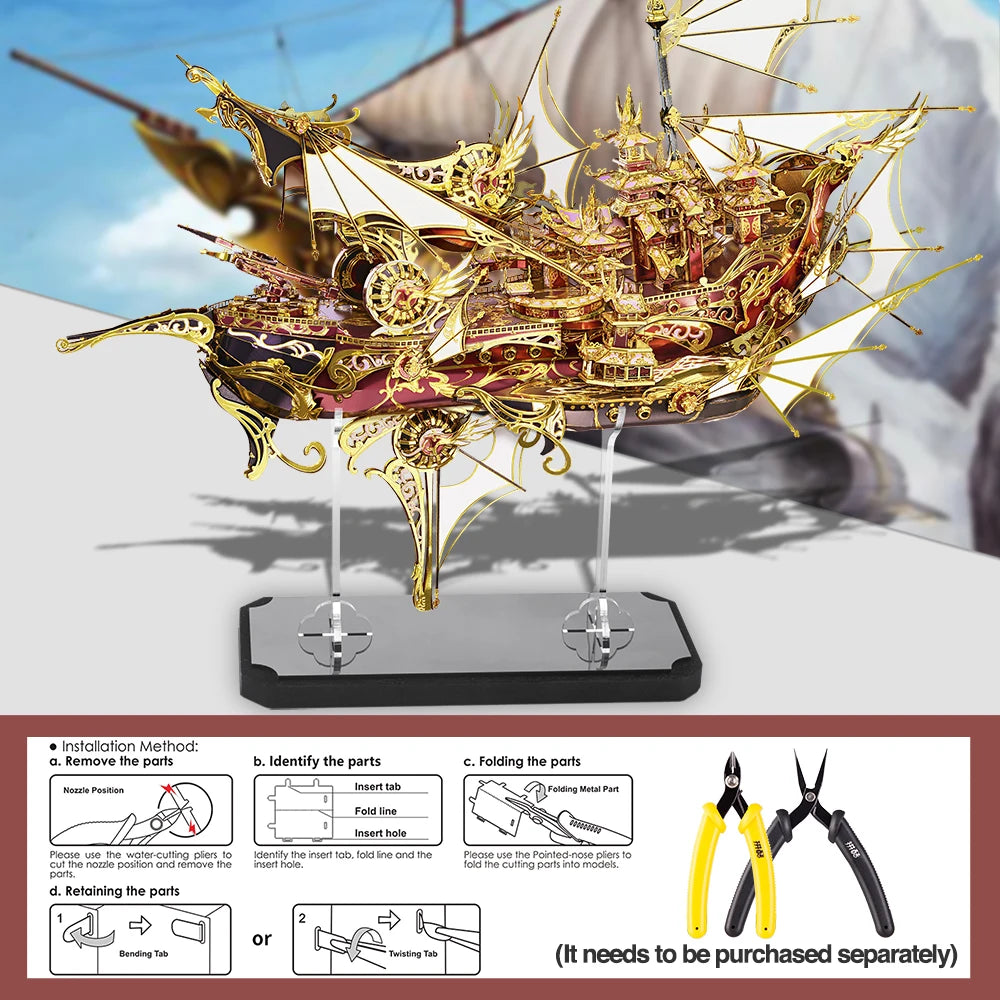 Creative 3D Metal Ship Puzzle Kit 701PCS Gift