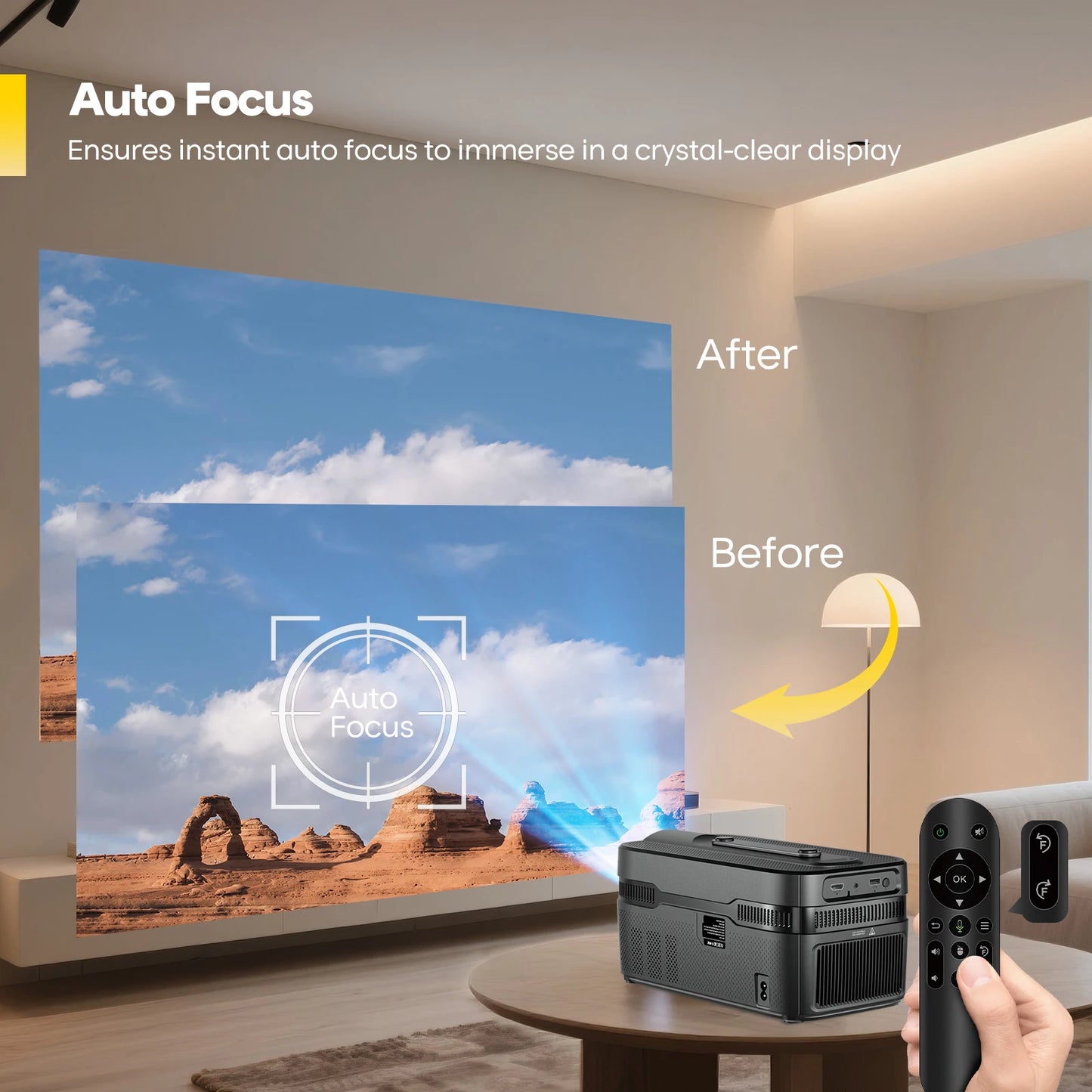 Ultra Short Throw 1080P Projector with 8K Upscale