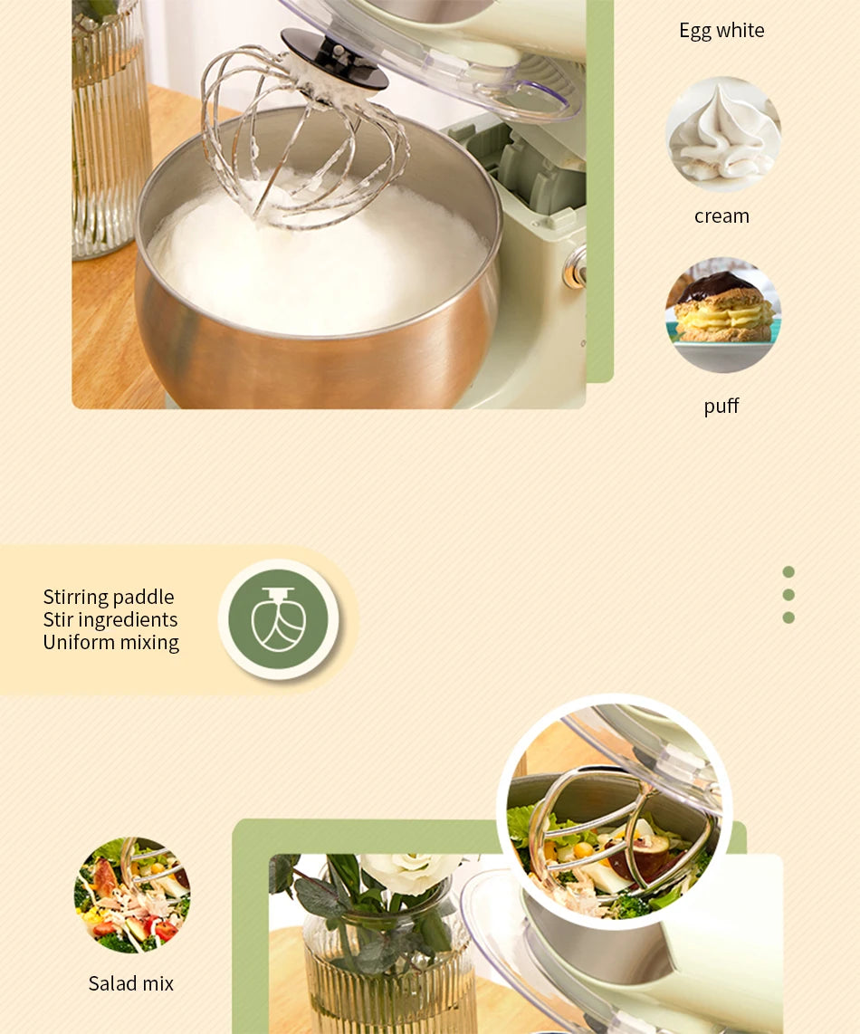 3L Compact Stand Mixer Dough Kneading White