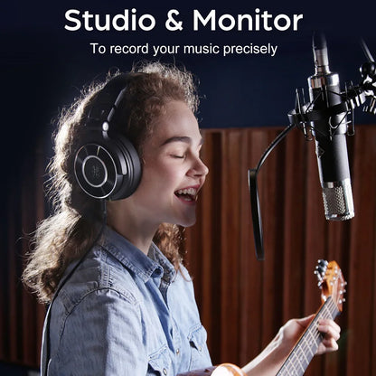 HiFi Over Ear Wired Studio Headphones with Cushions