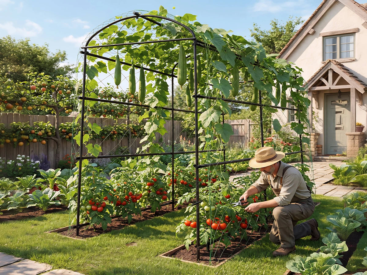 Metal U-Shaped Plant Trellis Garden Climbing Support Frame