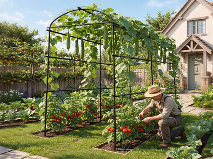 Metal U-Shaped Plant Trellis Garden Climbing Support Frame