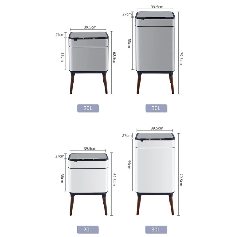 18L Silver Kitchen Trash Bin with Sensor