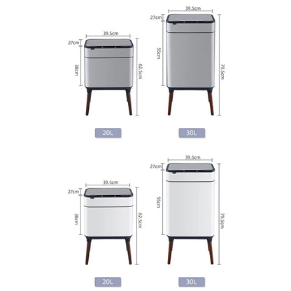 18L Silver Kitchen Trash Bin with Sensor