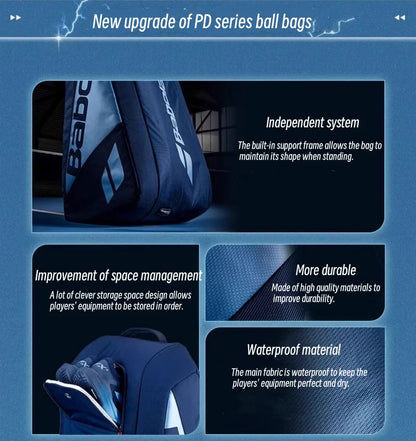 Professional 6-Racket Tennis Bag with Thermal Protection