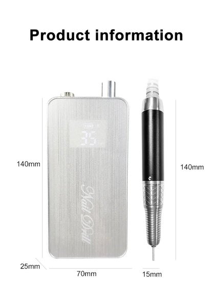 Portable TP322 Silver Cordless Nail Polishing and Sanding Machine