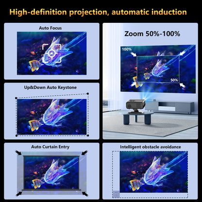 Portable Mini Projector 800 ANSI 1080P WiFi6 32GB