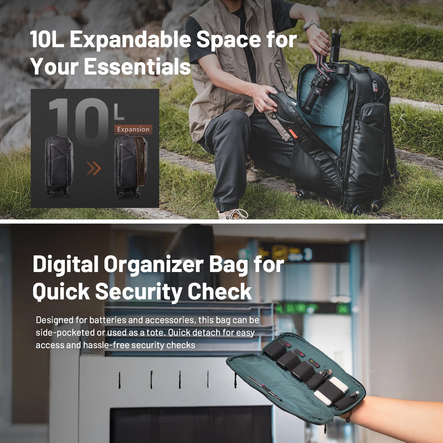 Professional DSLR Camera Backpack and Travel Trolley Case