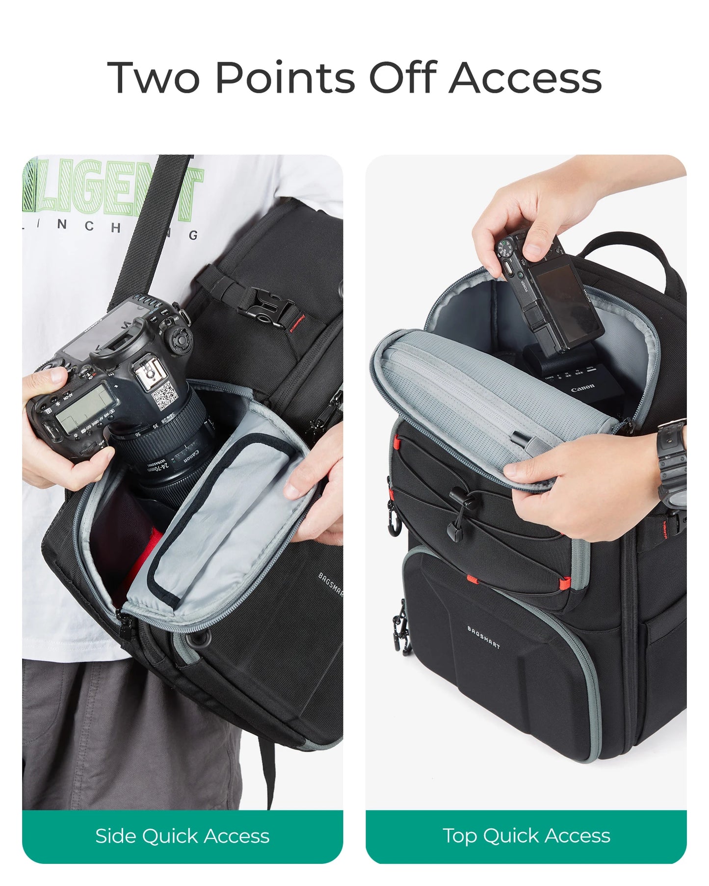 Dark Grey Camera Backpack with Laptop Slot and Tripod Holder