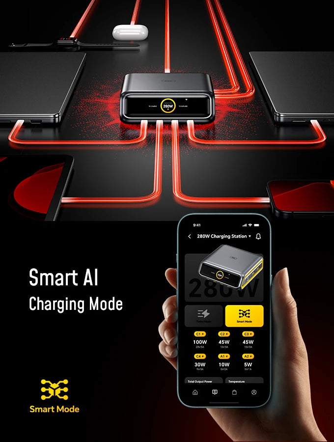 280W GaN Desktop Charger 6-Port Fast Power Hub