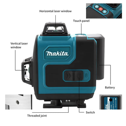 16-Line 4D Laser Level 360 Self-Levelling with Remote