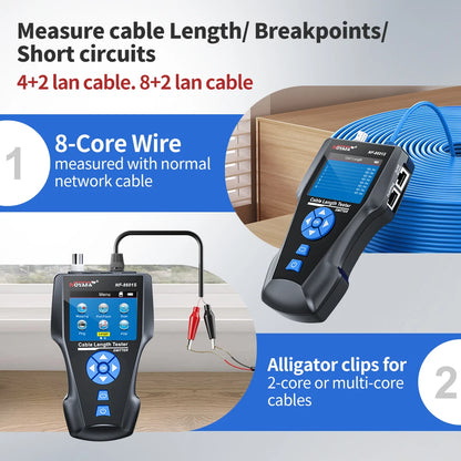 Network Cable Tracker with TDR Measurement PoE and Fault Detection