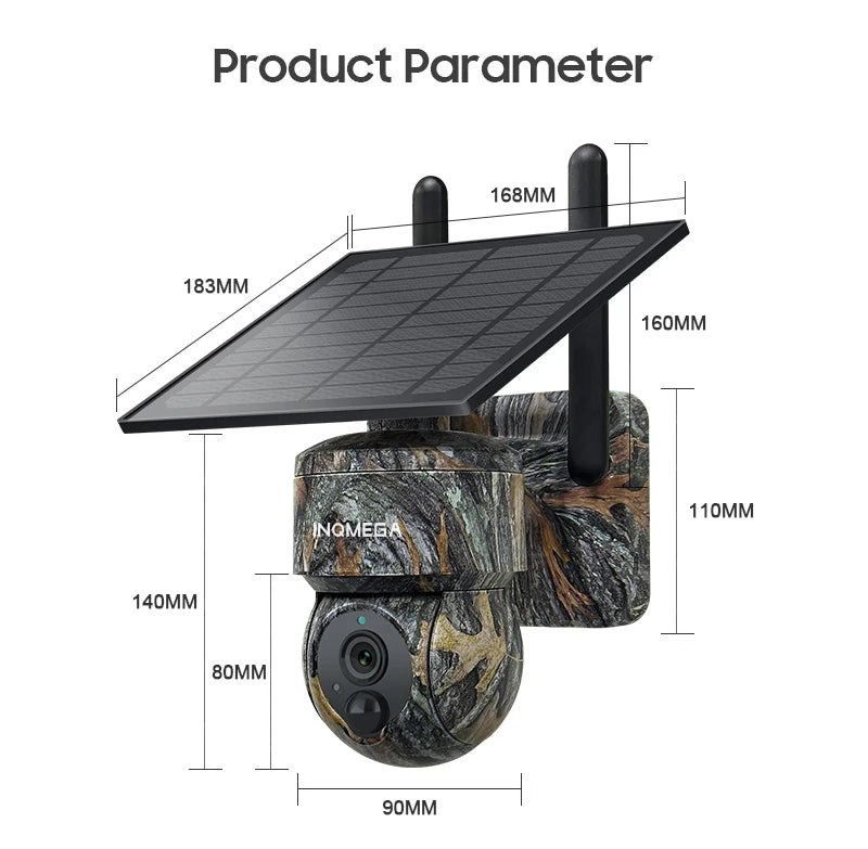 5MP Solar Security Camera WiFi Outdoor PIR Night Vision