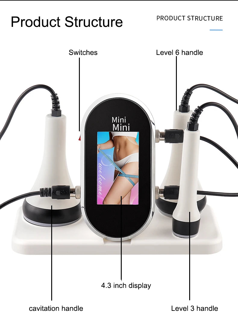 White 40K Cavitation Beauty Machine for Face and Body Shaping