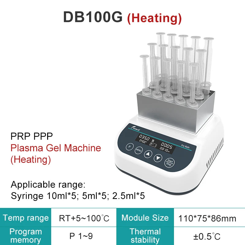 Compact Plasma Gel Heating Device for 2.5–10ml Syringes DB100G