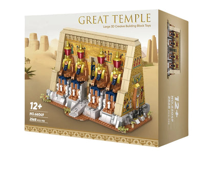 Ancient Egyptian Temple Building Blocks DIY Model with Statues