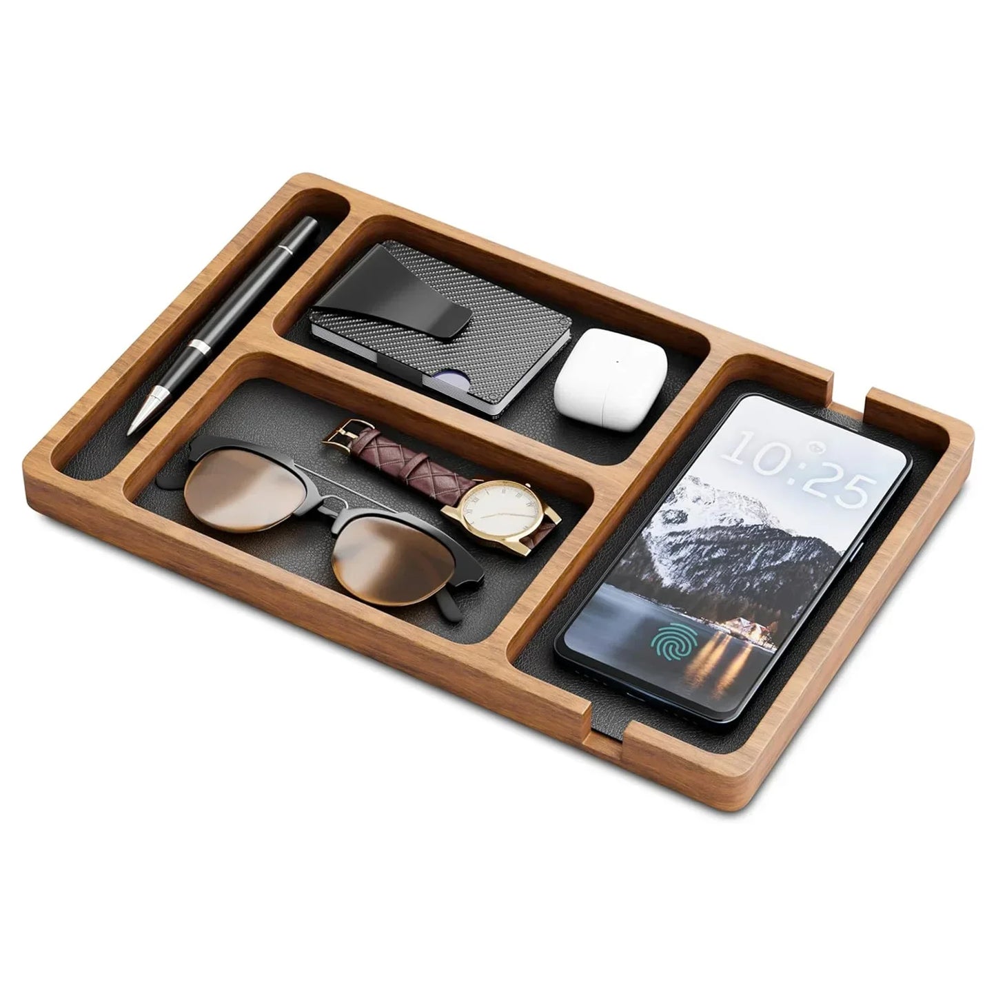 Wooden Desktop Organizer with 30 Compartments